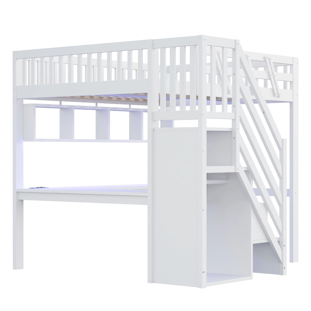 letto in legno bianco 193.5 x 205 cm