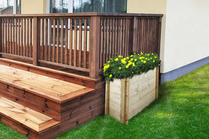 L'aiuola di giardino sopraelevata in legno - 118x38x57 cm - Timbela M614