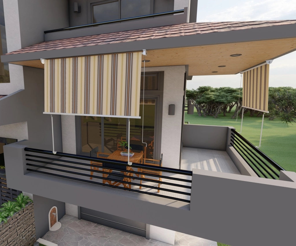 Tenda da sole per balcone con bracci, impermeabile 200cm Beige Marrone Golisa
