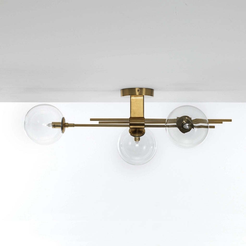 Lampadario in metallo verniciato ottone cm. L.74 P.20 H.23