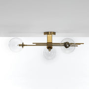 Lampadario in metallo verniciato ottone cm. L.74 P.20 H.23