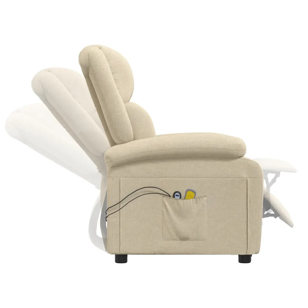 Poltrona Massaggiante Elettrica Crema in Tessuto 3073730