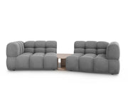 Cosmopolitan Design - Divano modulare "Sky" 2 posti in velluto grigio chiaro 