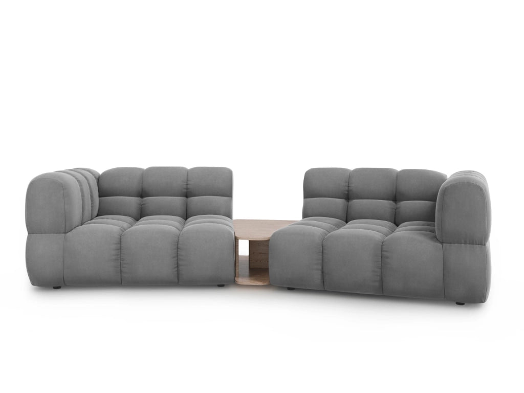 Cosmopolitan Design - Divano modulare "Sky" 2 posti in velluto grigio chiaro 