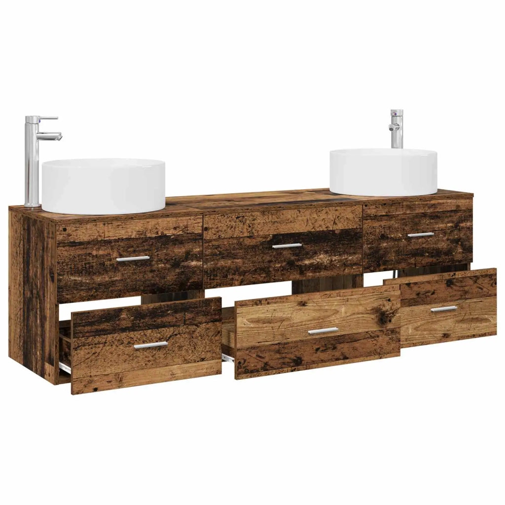 Set di mobili per il bagno 3 pz Legno antico 3405945