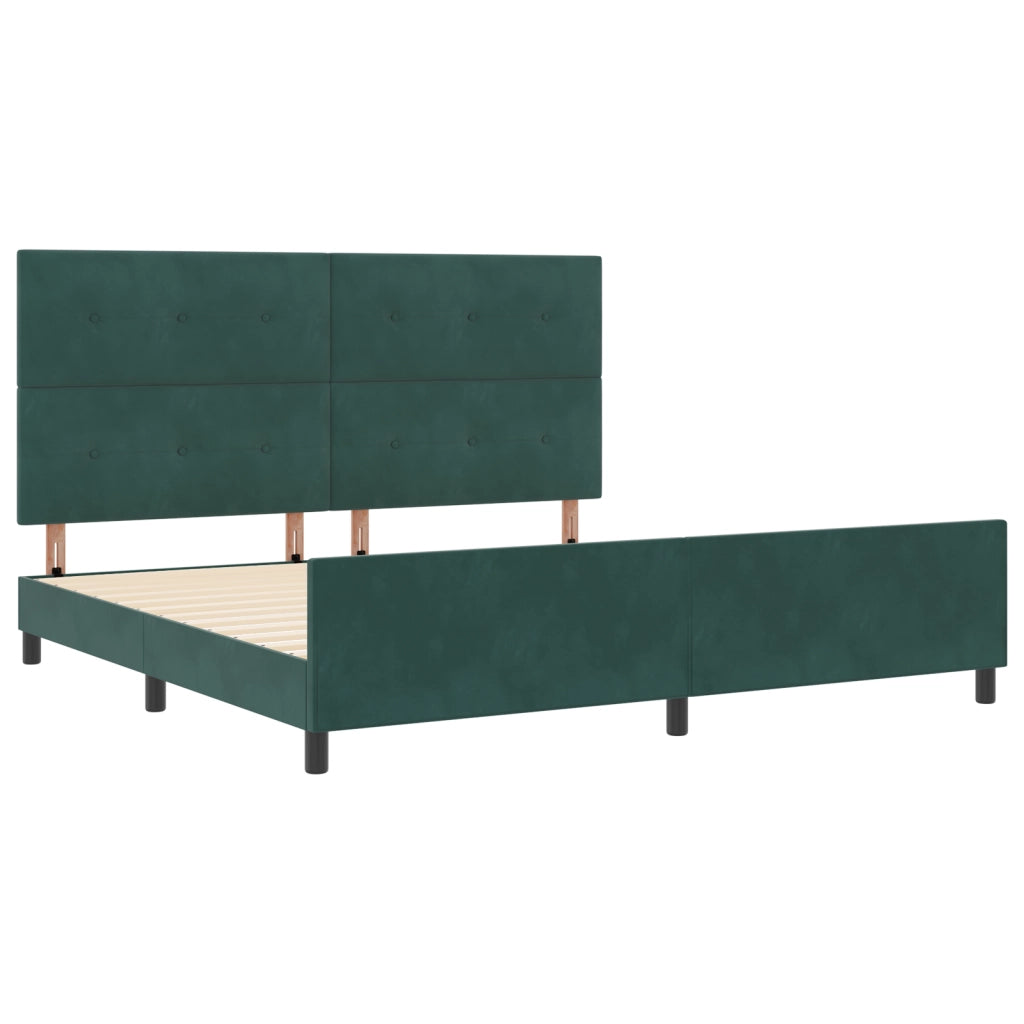 Letto Verde Scuro 200x200 cm Velluto