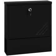 CASSETTA POSTALE A MURO IN METALLO CON FINESTRELLA E SERRATURA 30X8.5X32.5 CM GRIGIO CARBONE