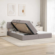 Letto con Contenitore con testiera 2 pz Tortora Pelle Sintetica 3458910