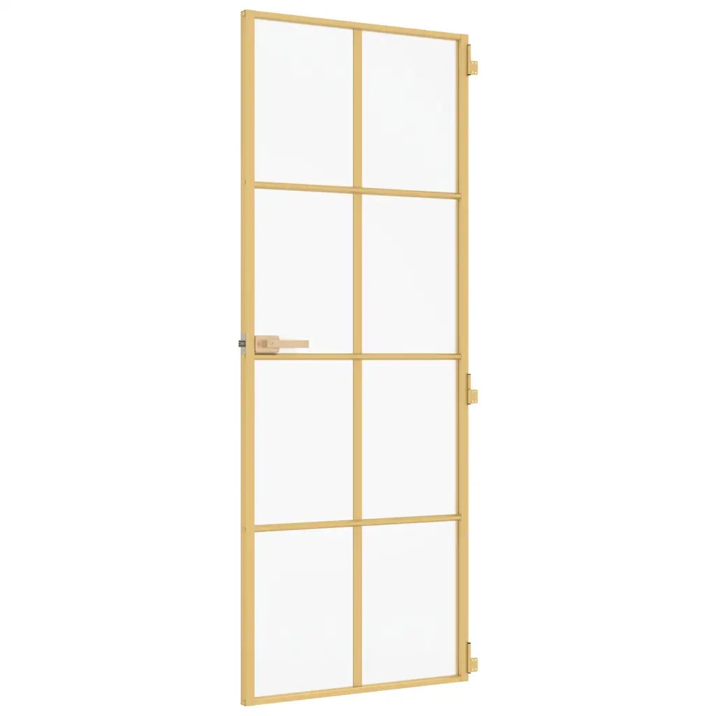 Porta Interni Sottile Oro 83x201,5cm Vetro Temperato Alluminio 155145