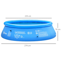 Piscina Gonfiabile Autoportante Ø274x76 cm in PVC Blu