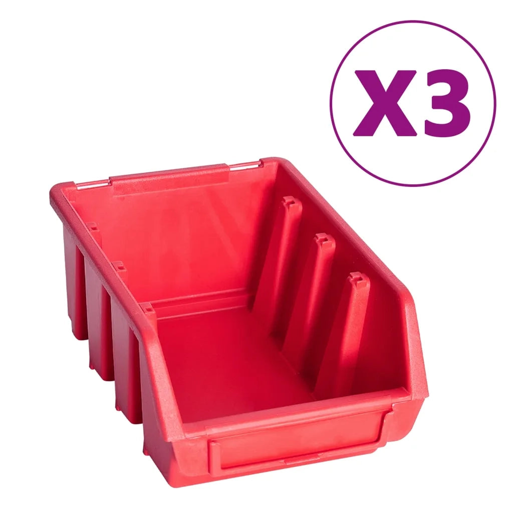 Kit Contenitori 34 pz con Pannelli a Parete Rosso e Nero CFW4798316