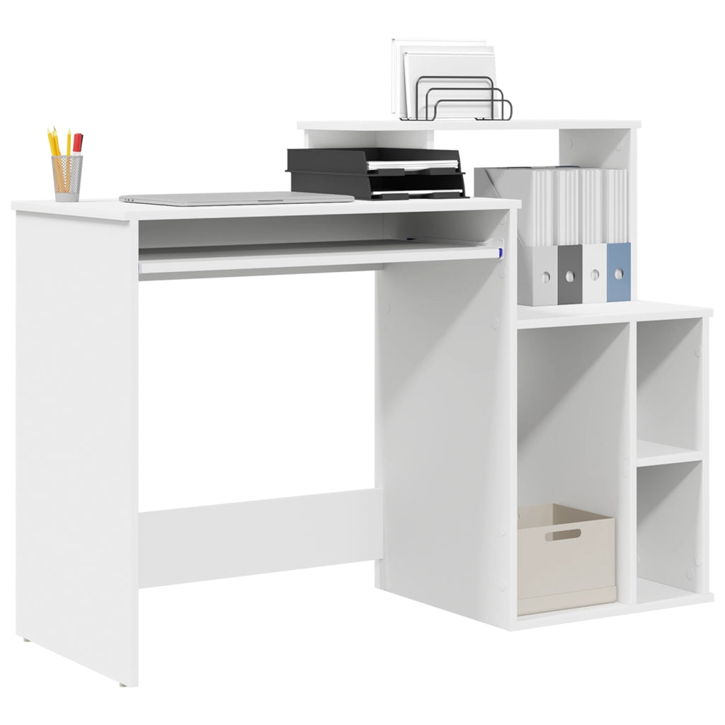 Scrivania con storage Bianca 120,5x44x88,5 cm Legno ingegnerizzato