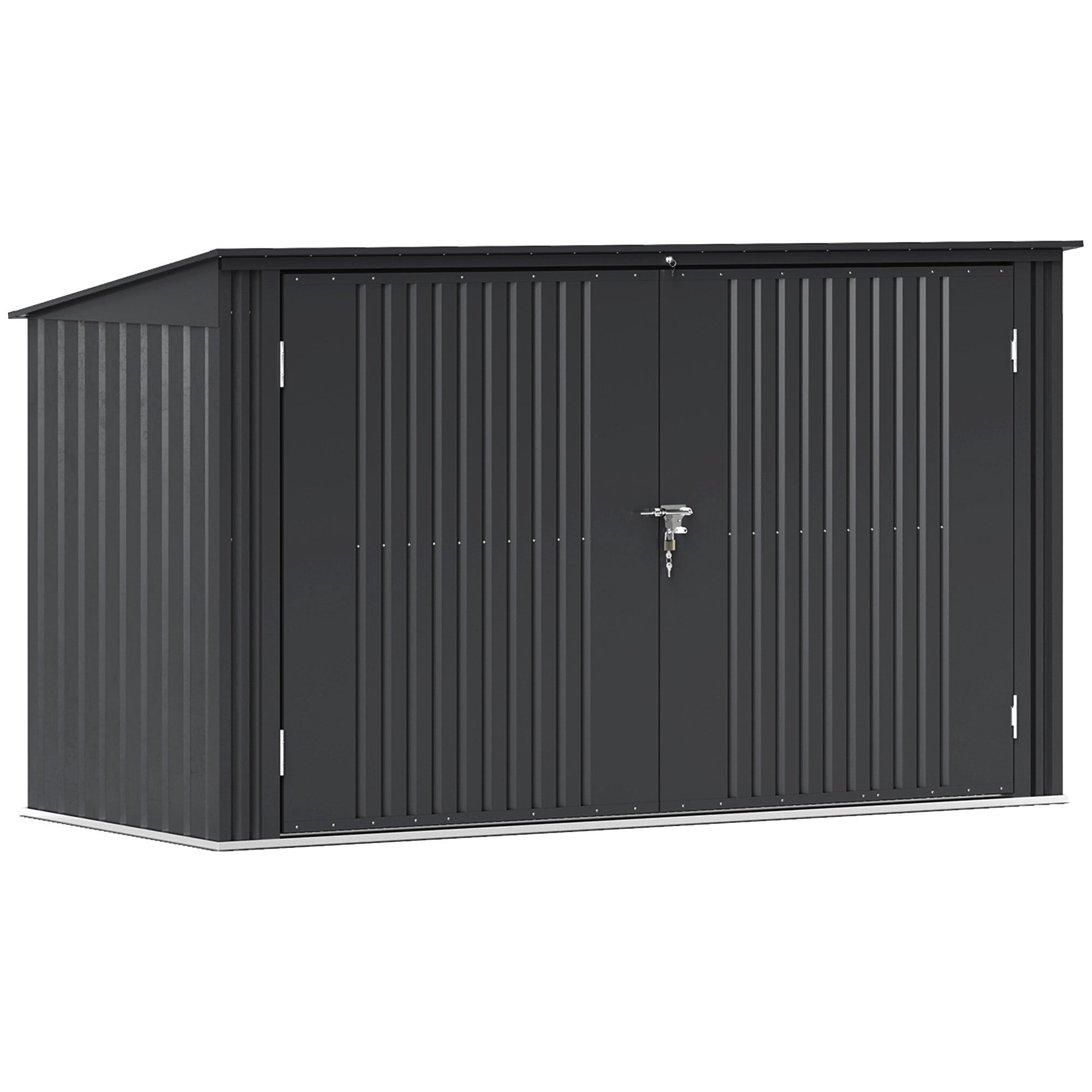 Copribidoni per 3 Cassonetti da 240L 233x105x118,5-133 cm con 2 Porte e Coperchio Grigio Scuro