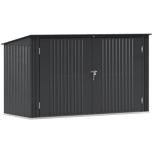 Copribidoni per 3 Cassonetti da 240L 233x105x118,5-133 cm con 2 Porte e Coperchio Grigio Scuro