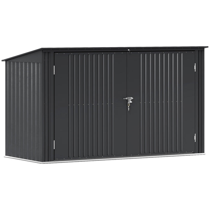 Copribidoni per 3 Cassonetti da 240L 233x105x118,5-133 cm con 2 Porte e Coperchio Grigio Scuro