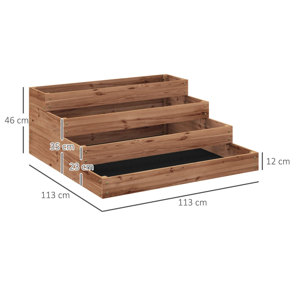 Fioriera Legno 4 Livelli Scala ¨C zephmum ¨C Marrone 113x113x46 cm