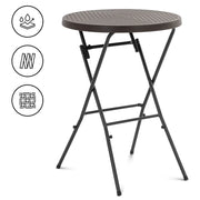 Tavolo da giardino pieghevole 79 x 79 x 110 cm 75 kg per uso interno ed esterno acciaio nero polietilene ad alta densità (HDPE) nero 14_0009974