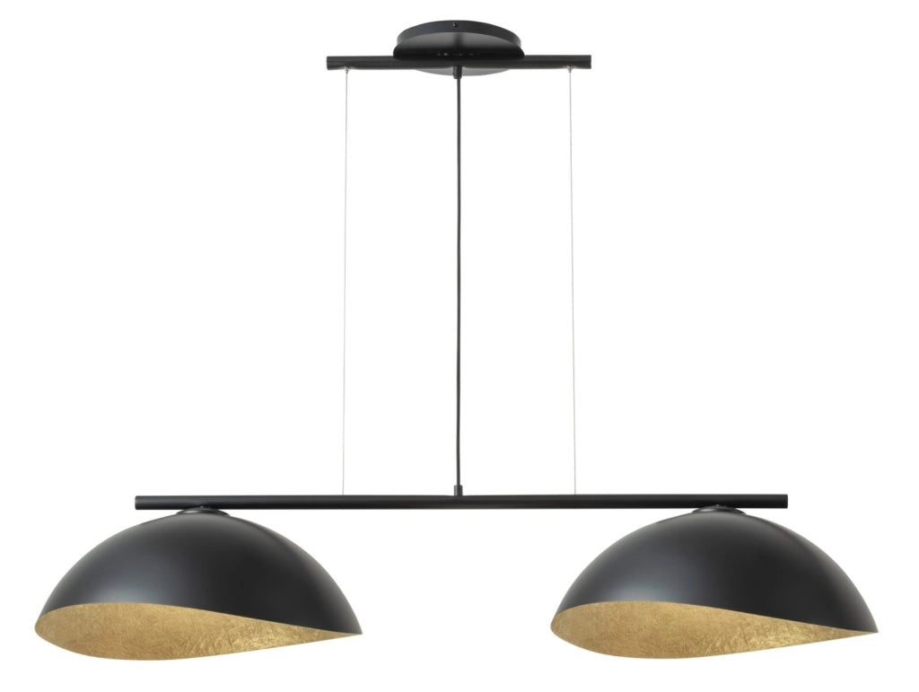 Lampada a sospensione Solar Sigma nero/oro 2 luci E27