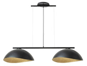 Lampada a sospensione Solar Sigma nero/oro 2 luci E27
