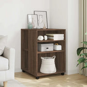 Tavolino con Ruote Rovere Marrone 55x60x78 cm in Truciolato