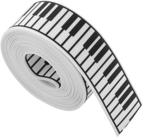 Decorazione con motivi musicali - Lint decorativo - Fili satinati - Multifunzionale - 500 cm x 2,5 cm - Design elegante
