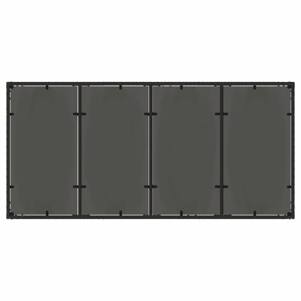 Set da pranzo per esterni 9 pz Nero e Bianco Crema polyrattan 3422307