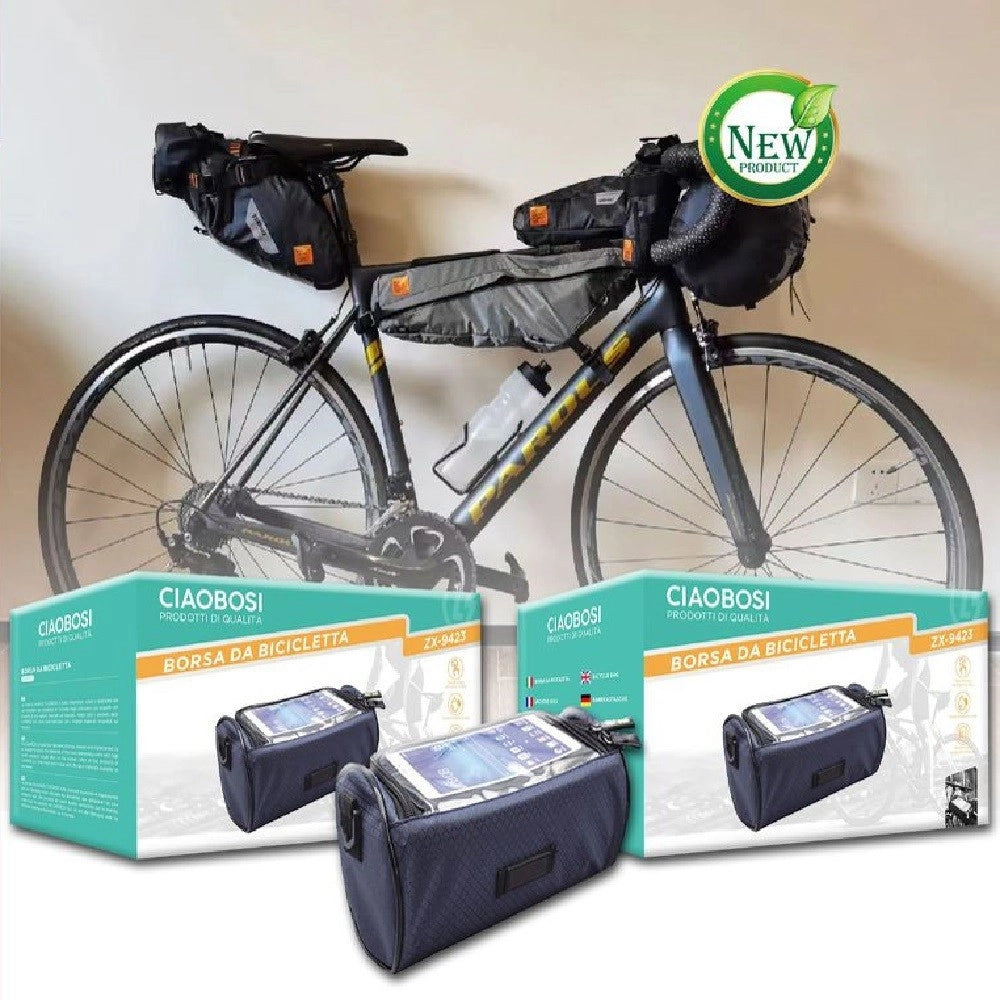 Trade Shop - Borsa Manubrio Bicicletta Bici Tasca Touch Navigatore Smartphone Tracolla Zx-9423 -