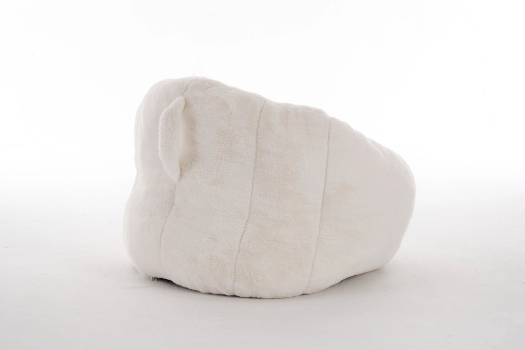 Pouf in peluche morbido ergonomico per bambini con supporto per schiena e vita, per gioco lettura relax beige