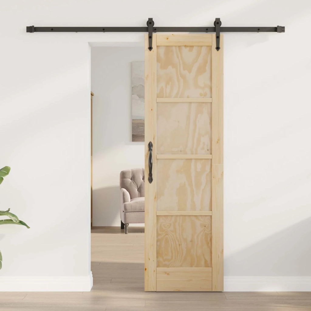 Porta scorrevole ORKDAL Naturale e Nero 61 x 198,5 cm