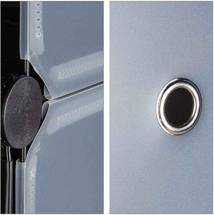 Scarpiera in plastica ripiano 18 armadietti sistema a innesto ante storage nero 13_0001631_3