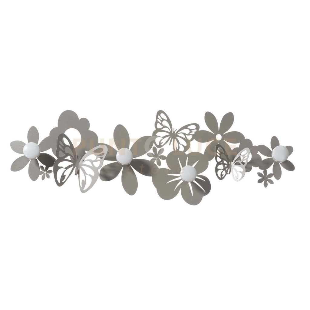 appendi abiti a muro dal design originale sfarfalle Sabbia in Ferro e legno per i pomelli 78x27cmh
