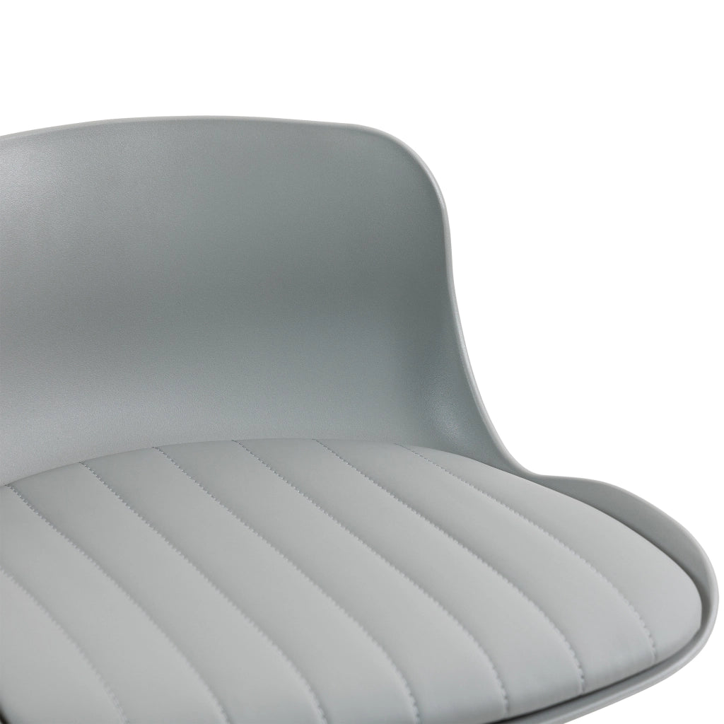 Sgabello da bar girevole con rotazione a 360 gradi schienale ergonomico e altezza regolabile in metallo imbottito grigio
