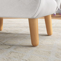 Poltrona per Bambini in Stile Scandinavo 46x51x55 cm Braccioli a Nuvola in Tessuto Bianco