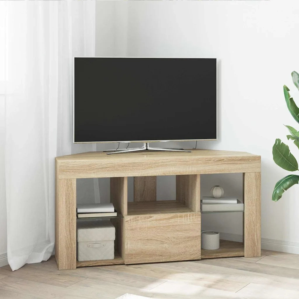 Mobile TV LED-Credenza per TV con LED-Console TV Angolare Rovere Sonoma 102 x 40 x 50 cm
