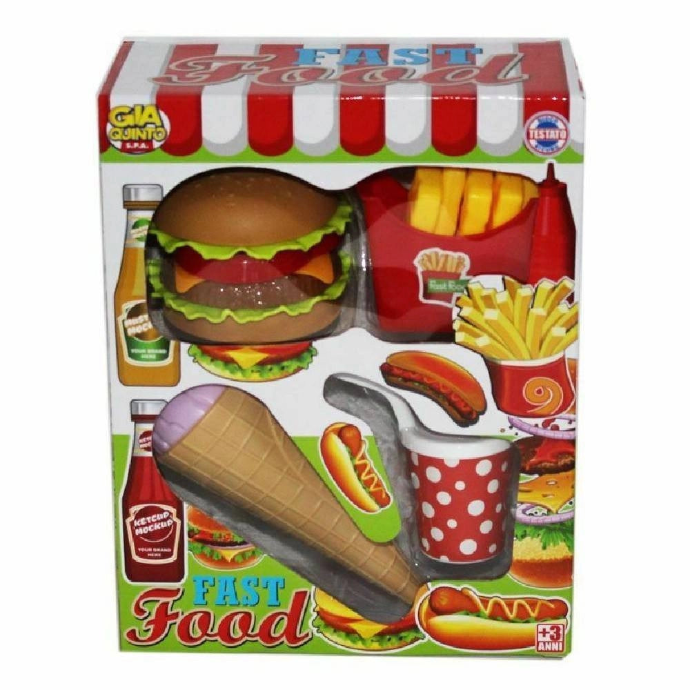 Trade Shop - Fast Food Hamburger Patatine Cono Gelato Giocattolo Gioco Bambini -