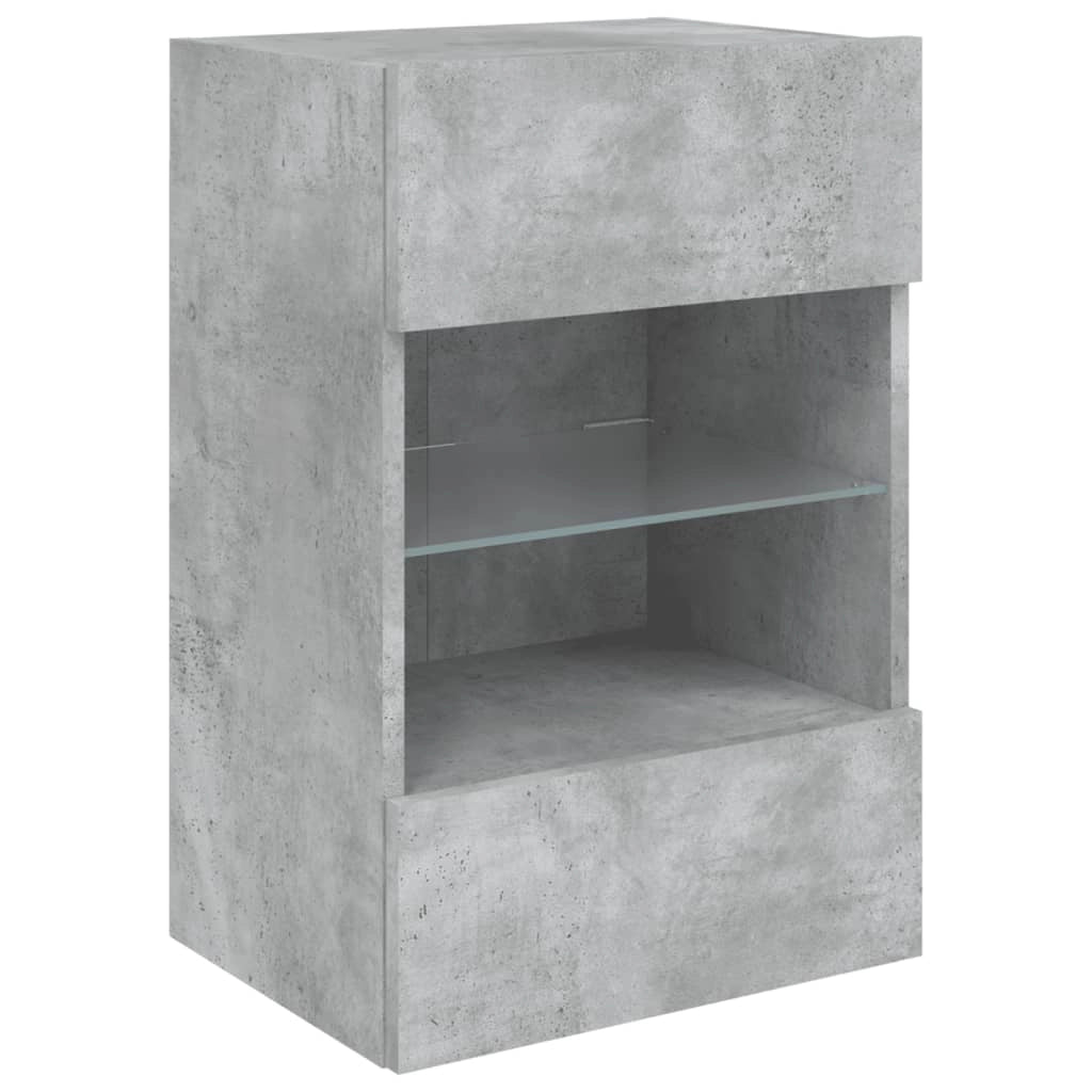 Mobile TV multimediale da parete mensola TV credenza mobile TV sala da pranzo soggiorno camera da letto e luci LED 2 pezzi 40 x 30 x 60,5 cm grigio 02_0029129