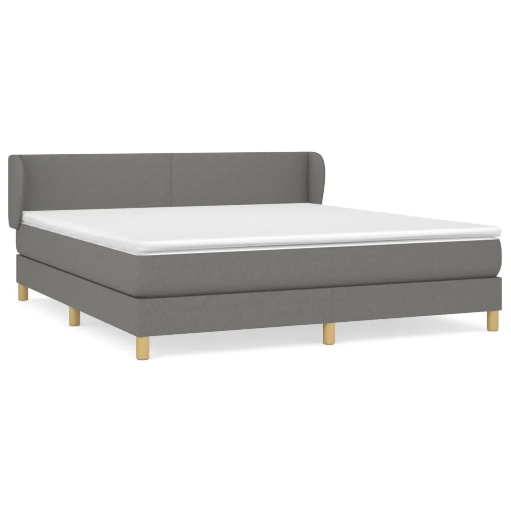 Giroletto a Molle con Materasso Grigio Scuro 160x200 cm Tessuto 3126654