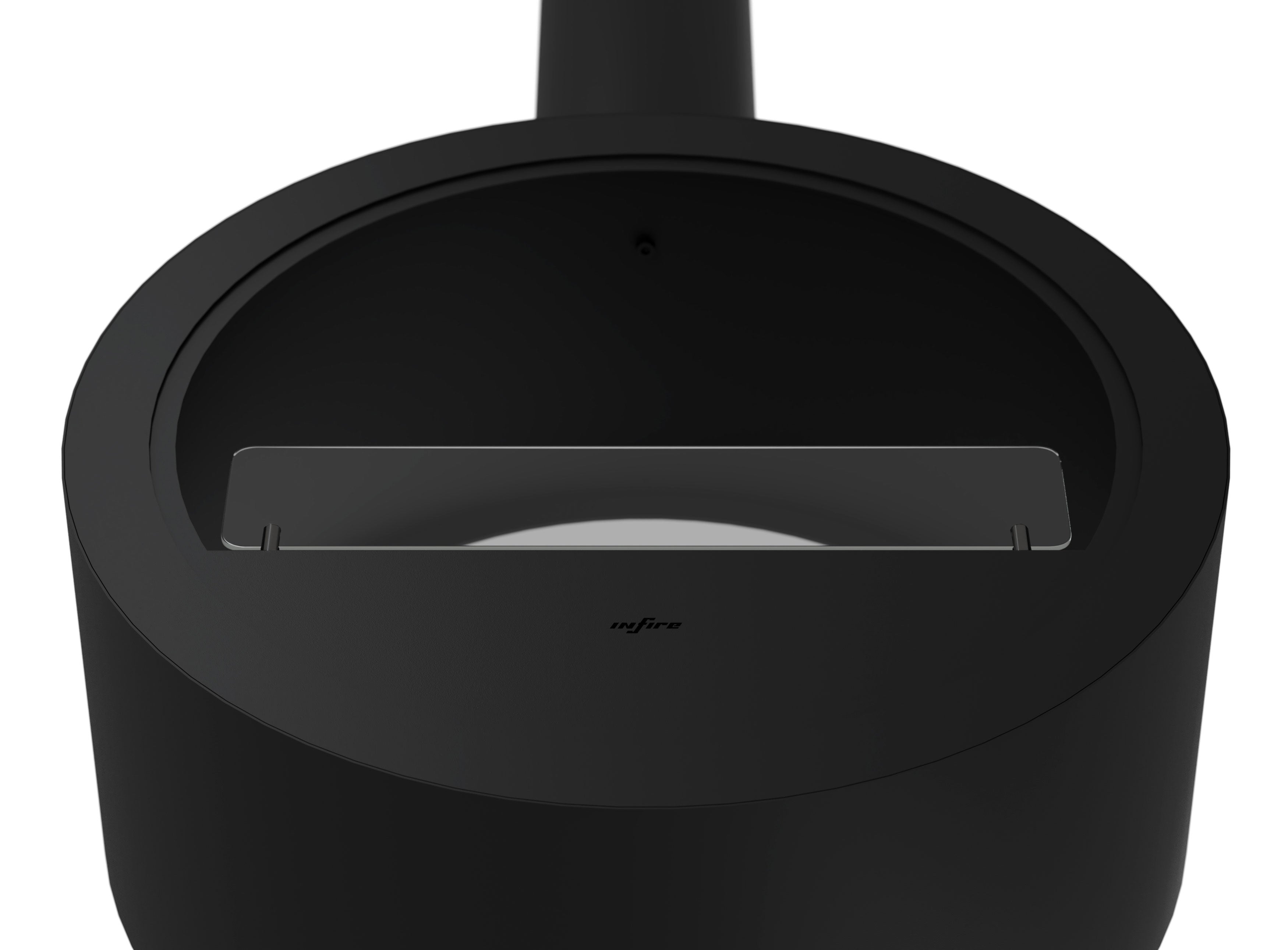 Camino a Bioetanolo Sospeso 218,7xØ70x35 cm Incyrcle 2Side Nero con Vetro