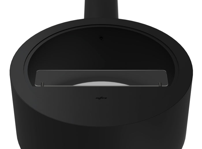 Camino a Bioetanolo Sospeso 218,7xØ70x35 cm Incyrcle 2Side Nero con Vetro