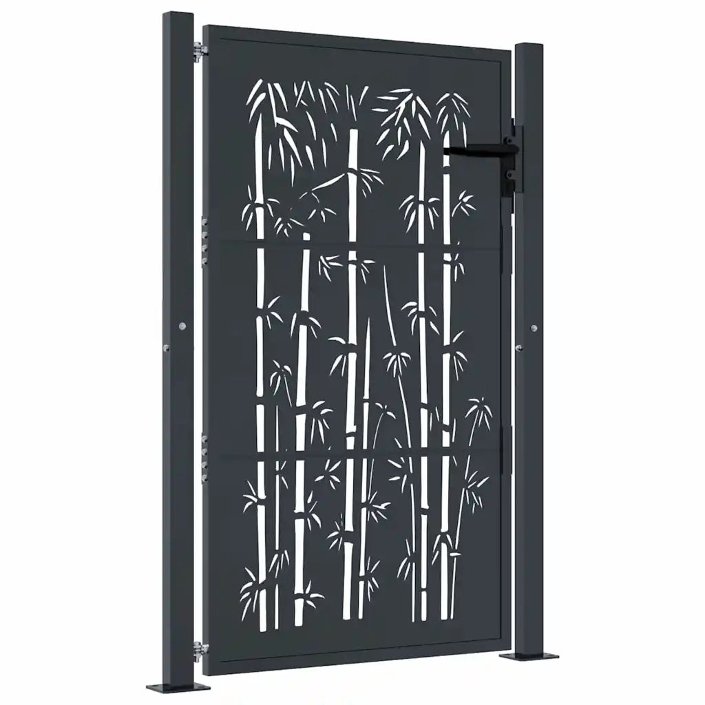 Cancello da giardino-Porta da giardino antracite 105x155 cm acciaio design bamb¨´