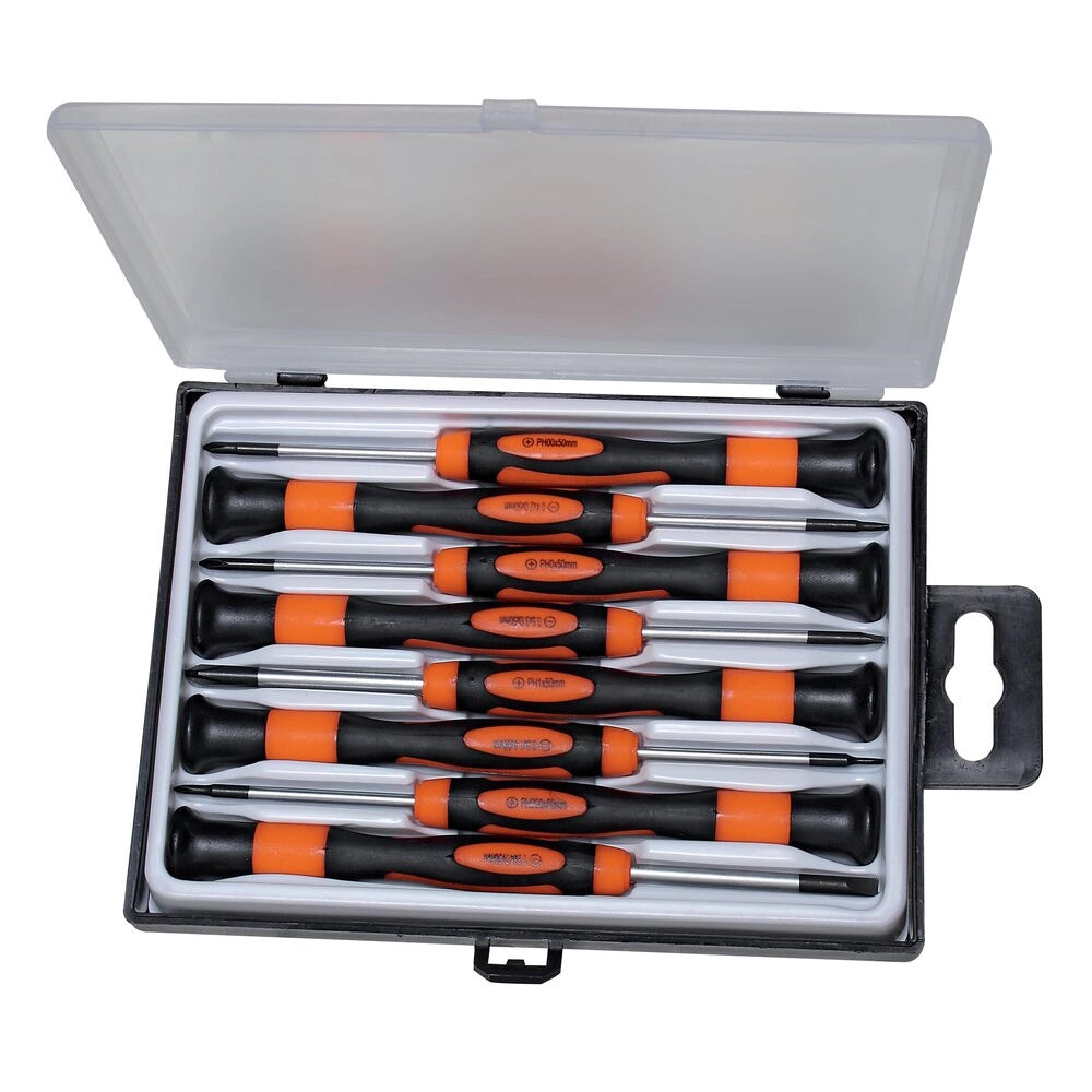 SET CACCIAVITI 8pz TAGLIO E CROCE FL+PH GIRAVITI DI PRECISIONE ACCIAIO CrV VALEX