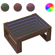 Tavolino da salotto | Tavolino da caff¨¨ | Tavolino da Soggiorno con LED Infinity Rovere Marrone 70x53x30 cm