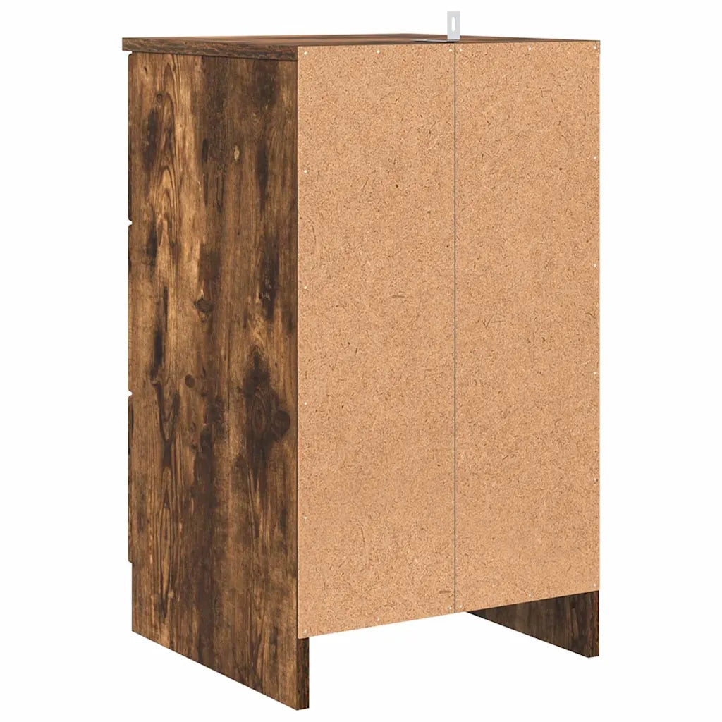 Comodino | Armadio da Notte | Mobiletto da notte Rovere fumo 38 x 38 x 66 cm Legno multistrato