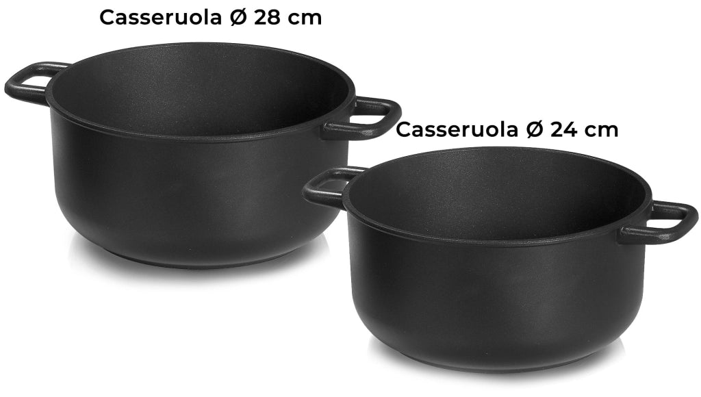 Batteria di Pentole 7 Pezzi in Alluminio Pressofuso Antiaderente Olympia Supreme Big