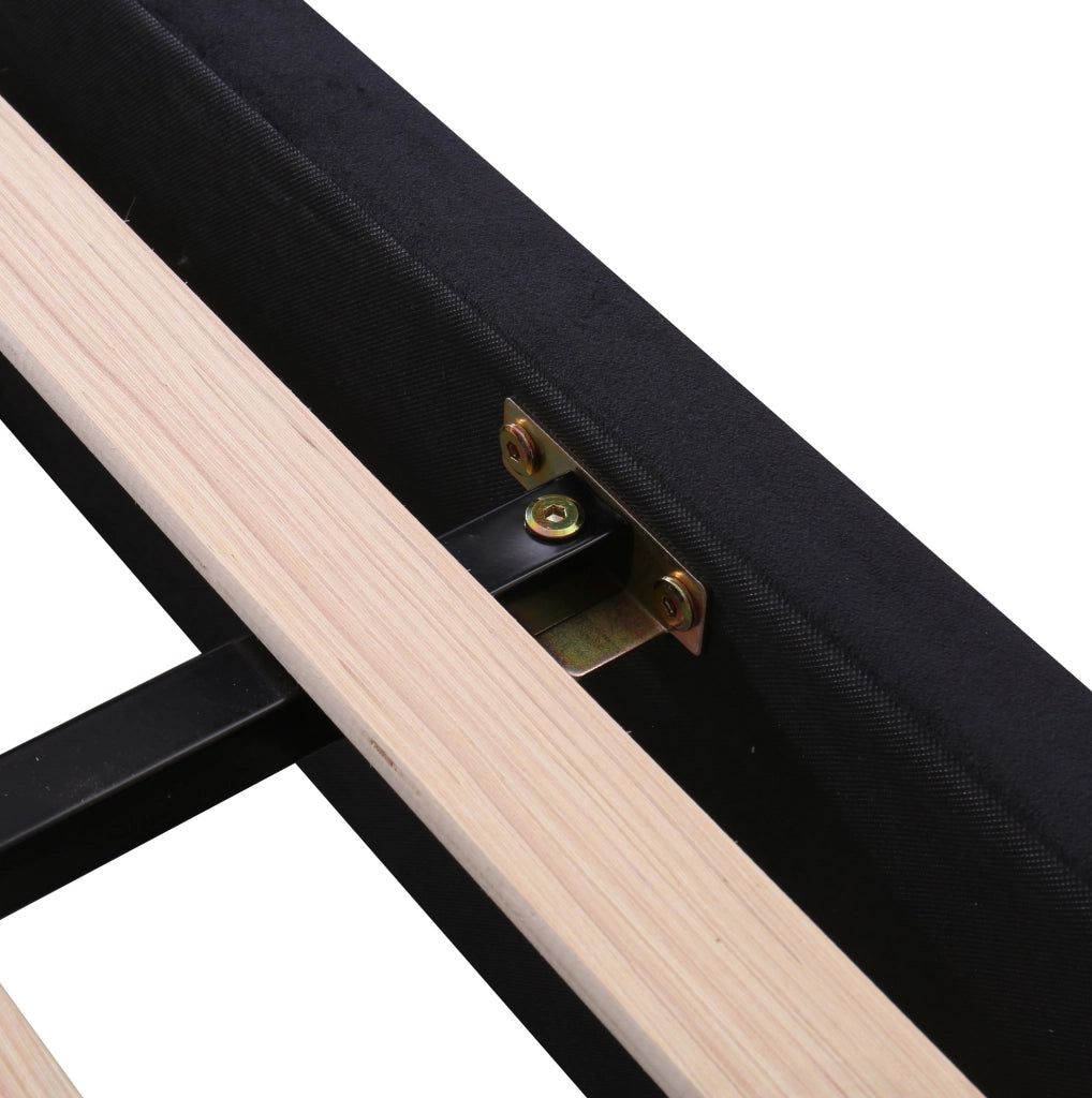 Letto matrimoniale 180x200 cm con rete a doghe e 2 cassetti; velluto nero