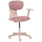 Sedia da ufficio in tessuto rosa con schienale e braccioli regolabili, design moderno, per l'ufficio domestico