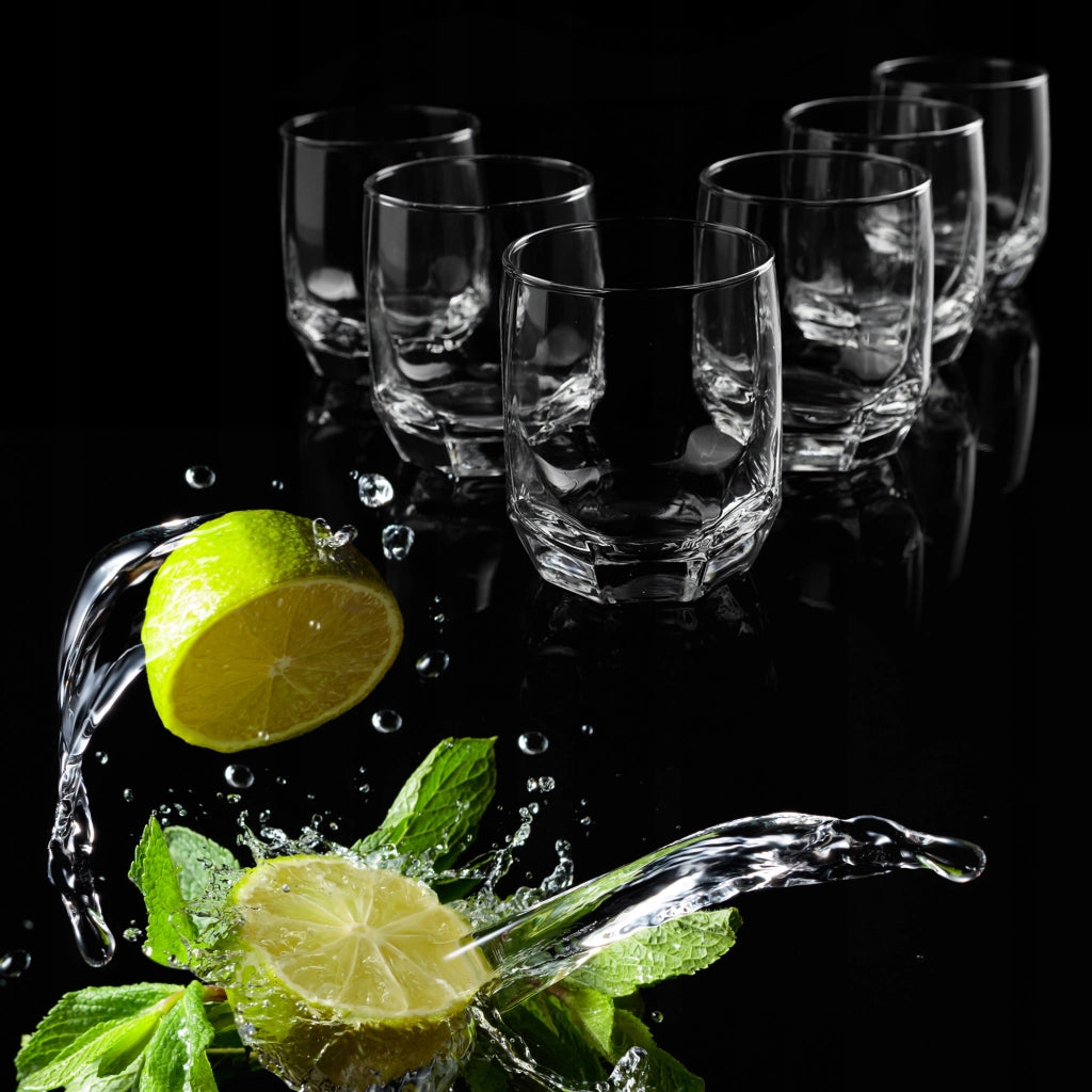 Bicchieri KADAX per bevande, whisky, succhi di frutta, set da 6 bicchieri, 215 ml