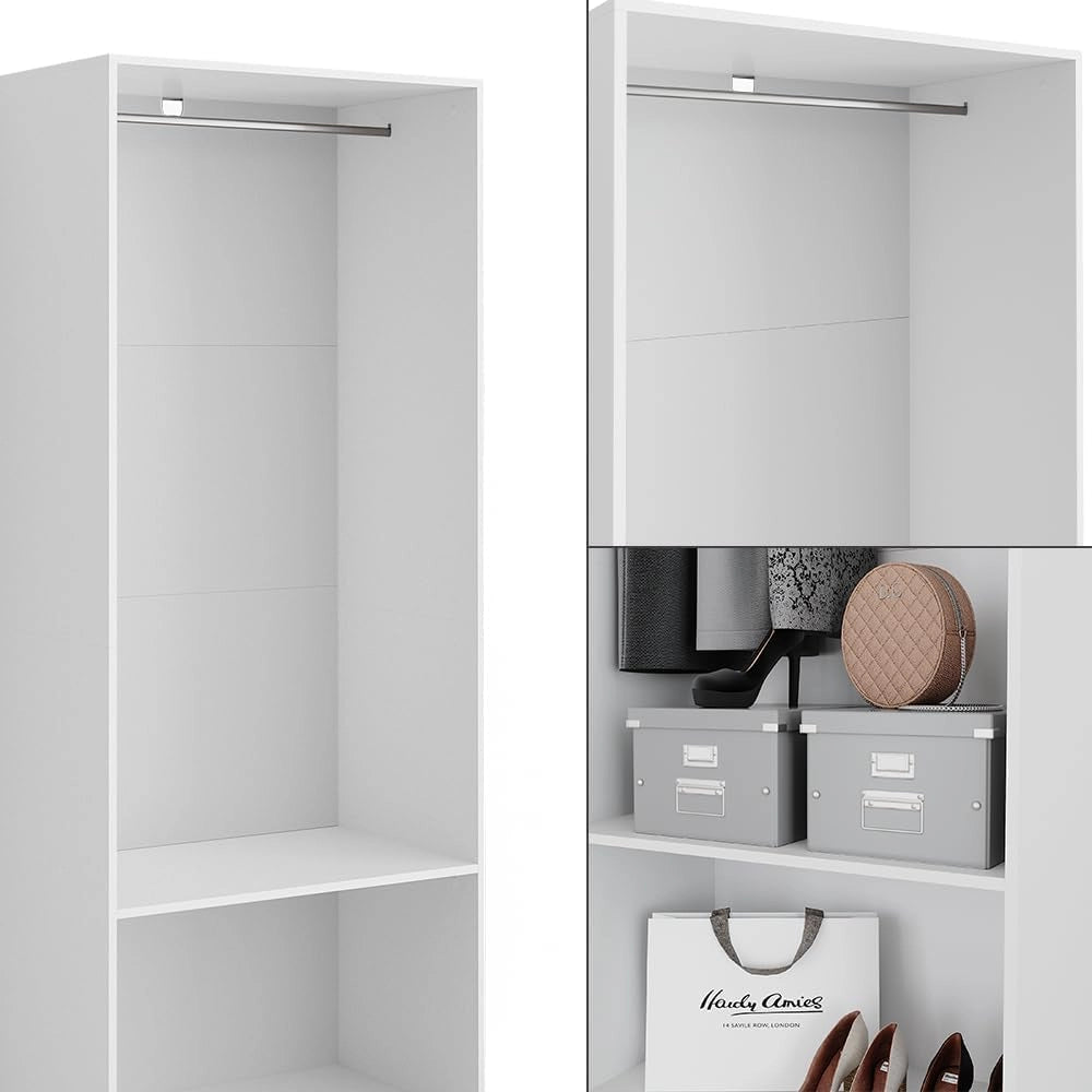 Armadio Elmo, Bianco, 80 x 200 cm, per una conservazione flessibile di diversi capi di abbigliamento