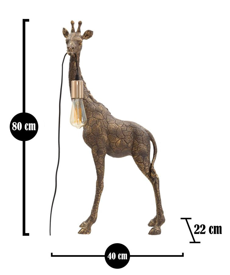 Lampada da Tavolo Giraffa 40x22x80 cm in Poliresina