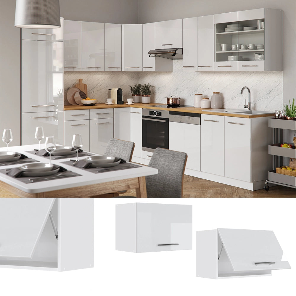 Vicco Pensile da cucina Bianco lucido 60 cm Piatto